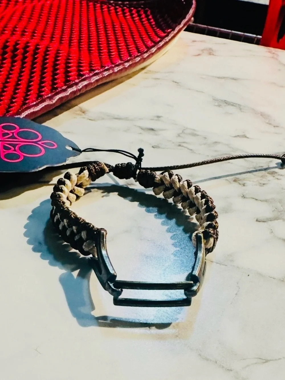 Paparazzi Braided Cord Bracelet in Brown and Tan